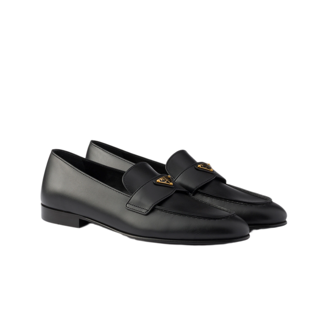 (W) 프라다 레더 로퍼 블랙((W) Prada Leather Loafers Black) - 2