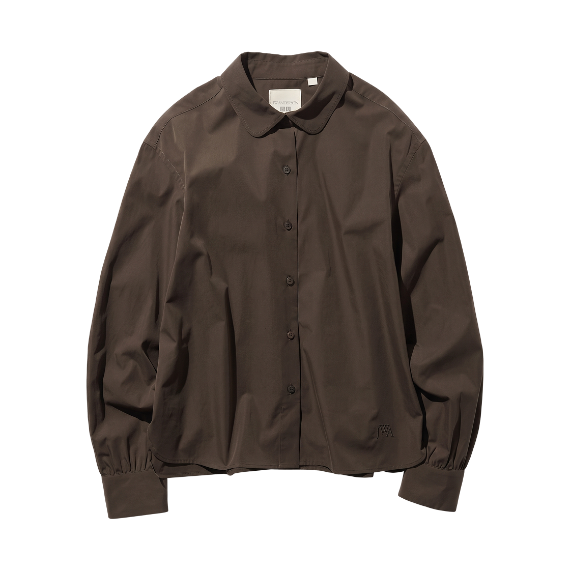 488560-39 (W) Uniqlo x JW Anderson Cotton Volume Sleeve Shirt Dark Brown
