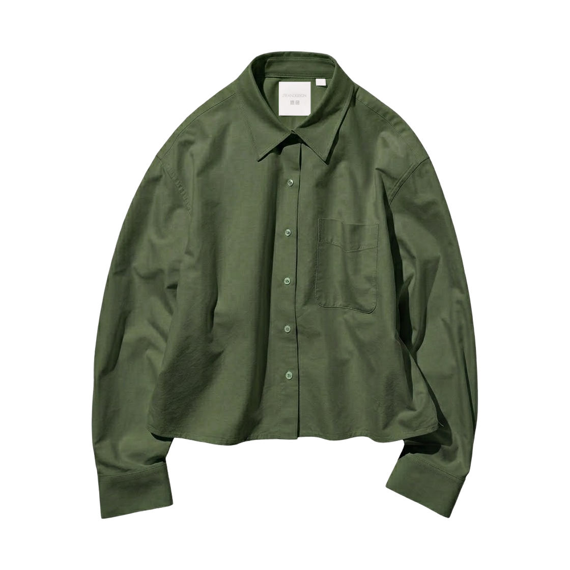 488520-55 (W) Uniqlo x JW Anderson Oxford Boxy Shirt Green