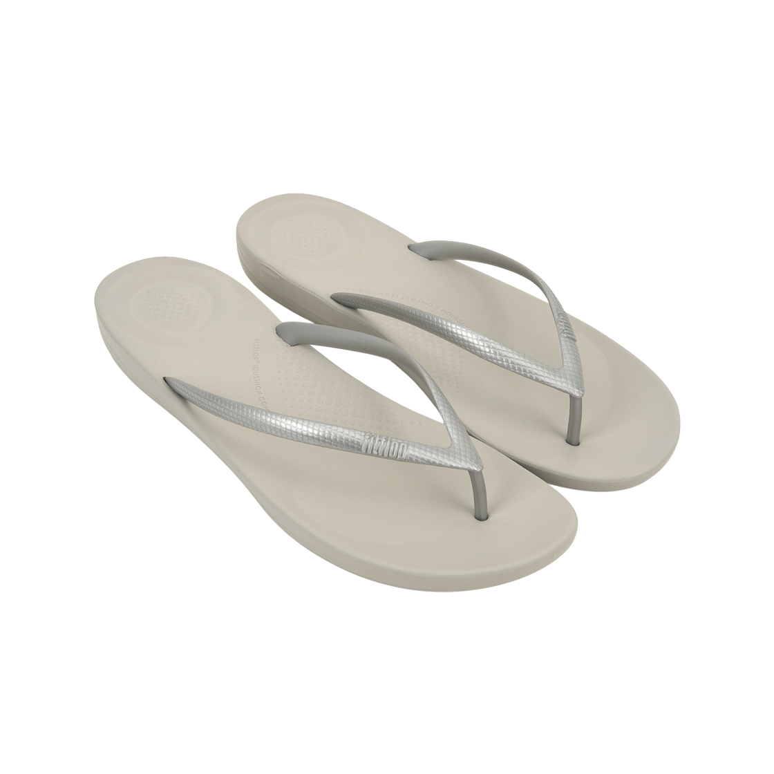 (W) 핏플랍 아이쿠션 얼고노믹 플립플랍 실버((W) FITFLOP Iqushion Ergonomic Flip Flops Silver) - 4