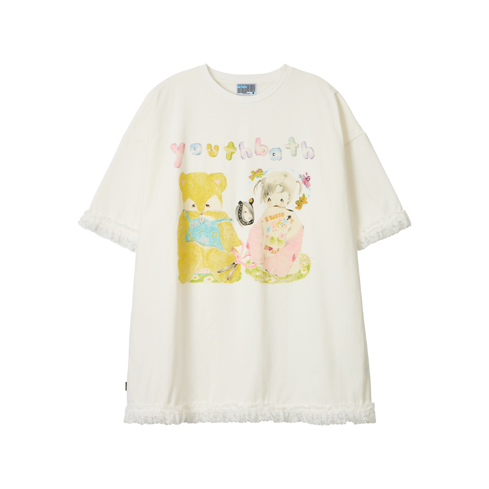 26sstt05wh YOUTHBATH x Motka Lace Dress_Little Friends