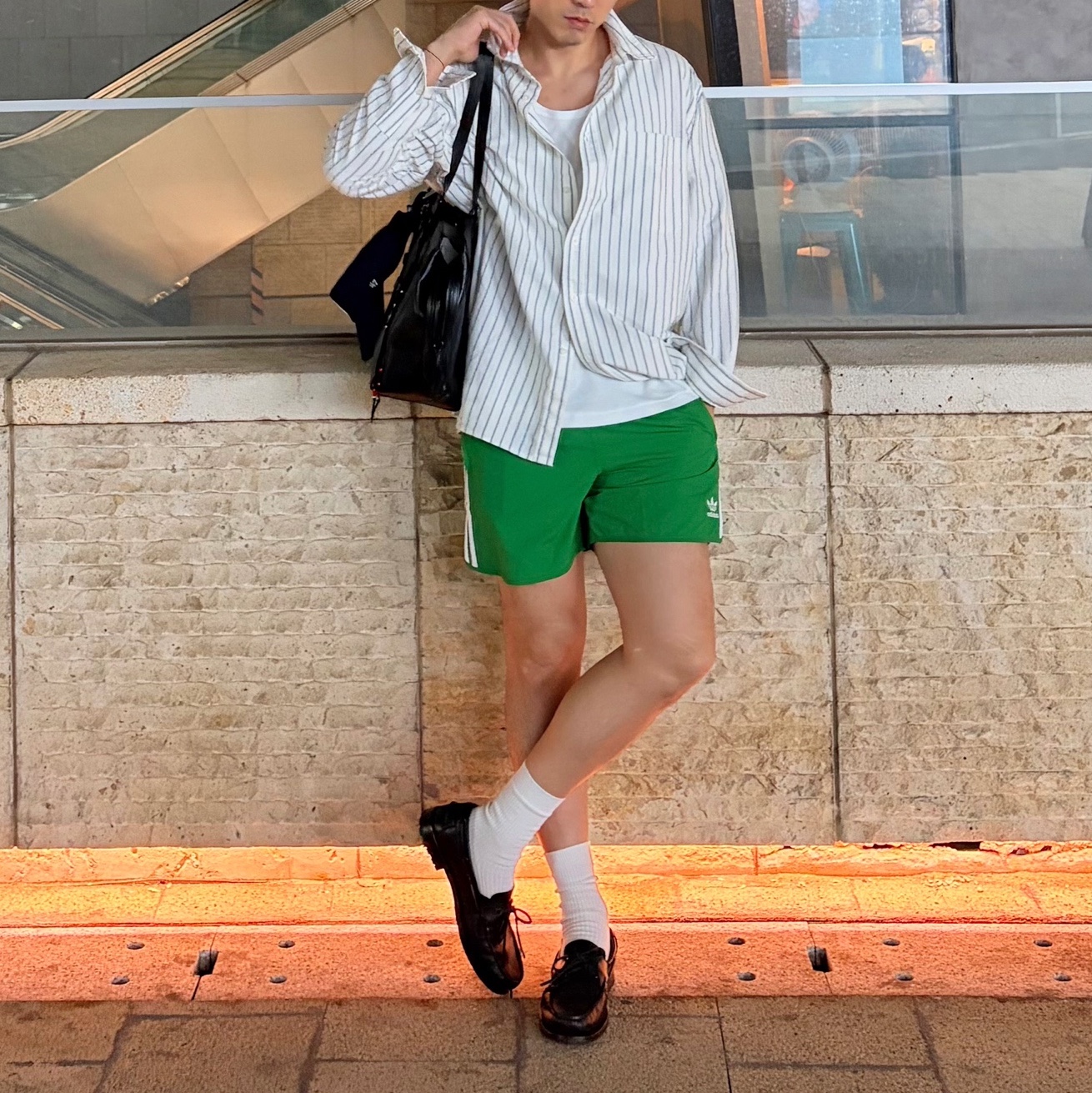 Adidas Adicolor Classic Sprinter Shorts Green - KR Sizing 착용 스타일
