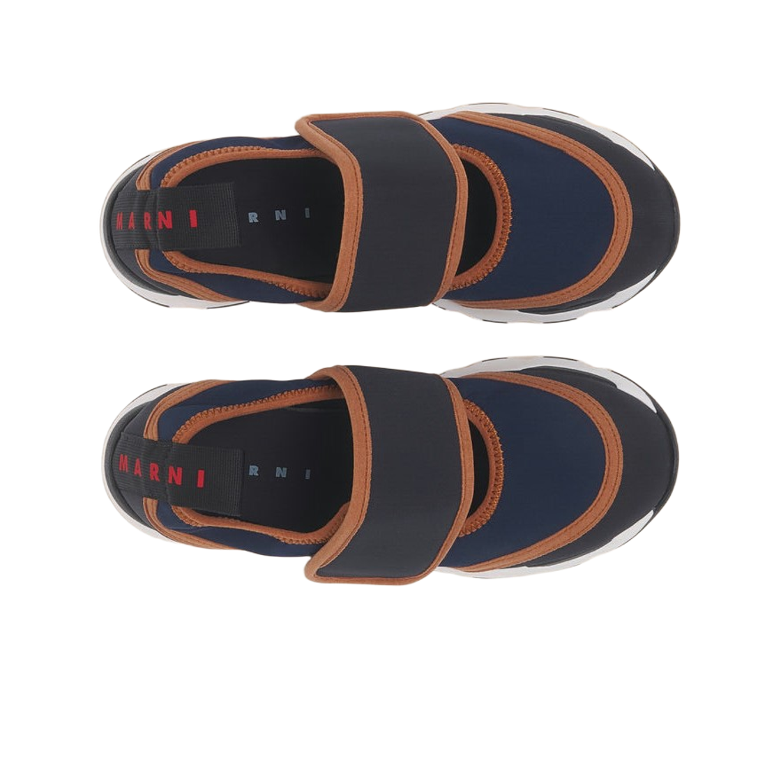 (W) 마르니 라이크라 메리 제인 스니커즈 다크 블루 블랙((W) Marni Lycra Mary Jane Sneakers Dark Blue Black) - 2