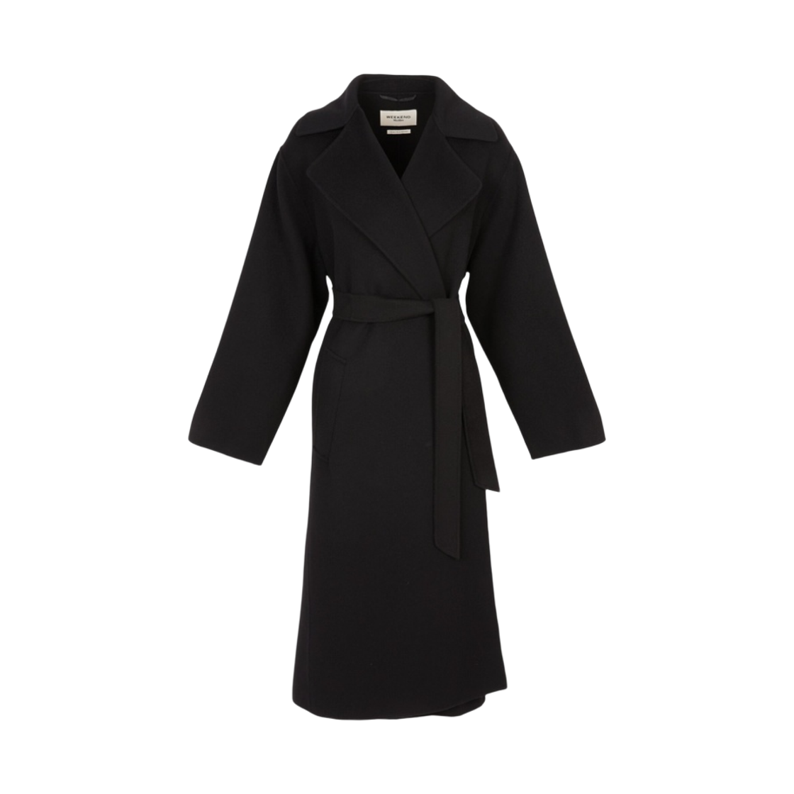(W) 위켄드 막스마라 오페로조 더블 울 블렌드 코트 블랙((W) Weekend Max Mara Operoso Double Wool Blend Coat Black)
