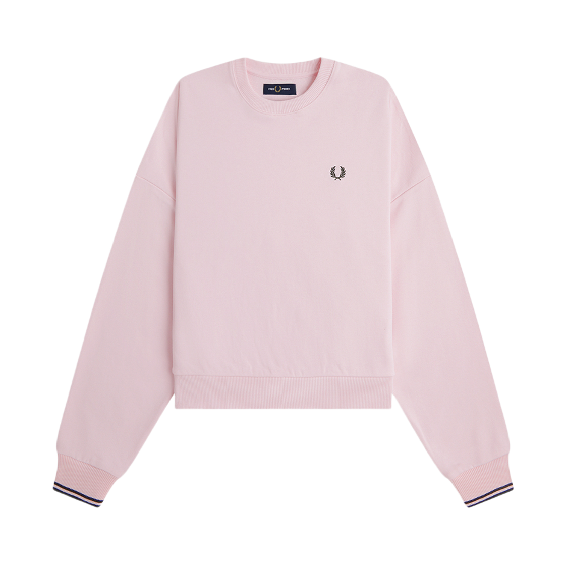 AFPF2G31148-36C Fred Perry Womens Oversized Tipped Sweatshirt Iced Pink