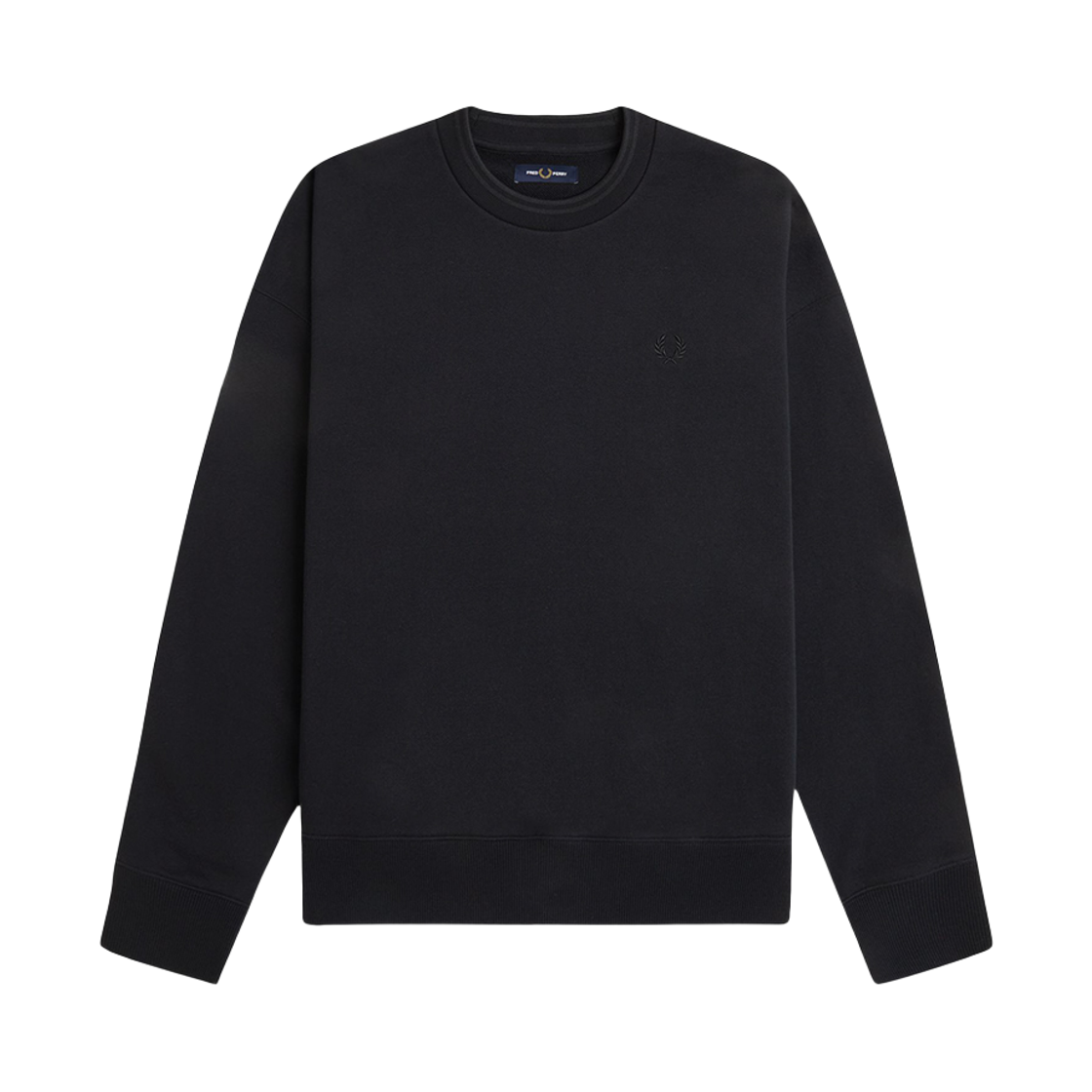 프레드페리 오버사이즈드 팁드 스웻셔츠 블랙(Fred Perry Oversized Tipped Sweatshirt Black) - 1