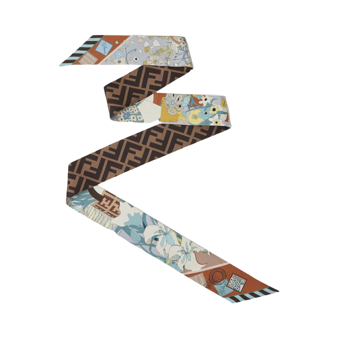 FXT011 B01U F1WO5 26S [25% 쿠폰] (W) Fendi Wrappy Silk Scarf Blue
