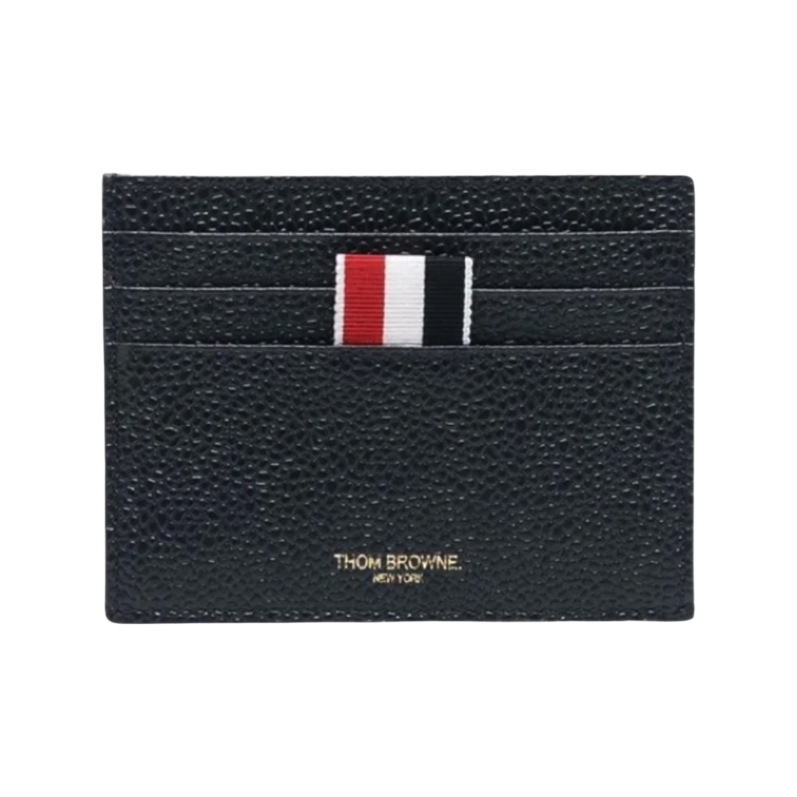 UAW004A_00198_415_22F [25% 쿠폰] Thom Browne Pebble Grain Leather Hector Applique Card Holder Navy