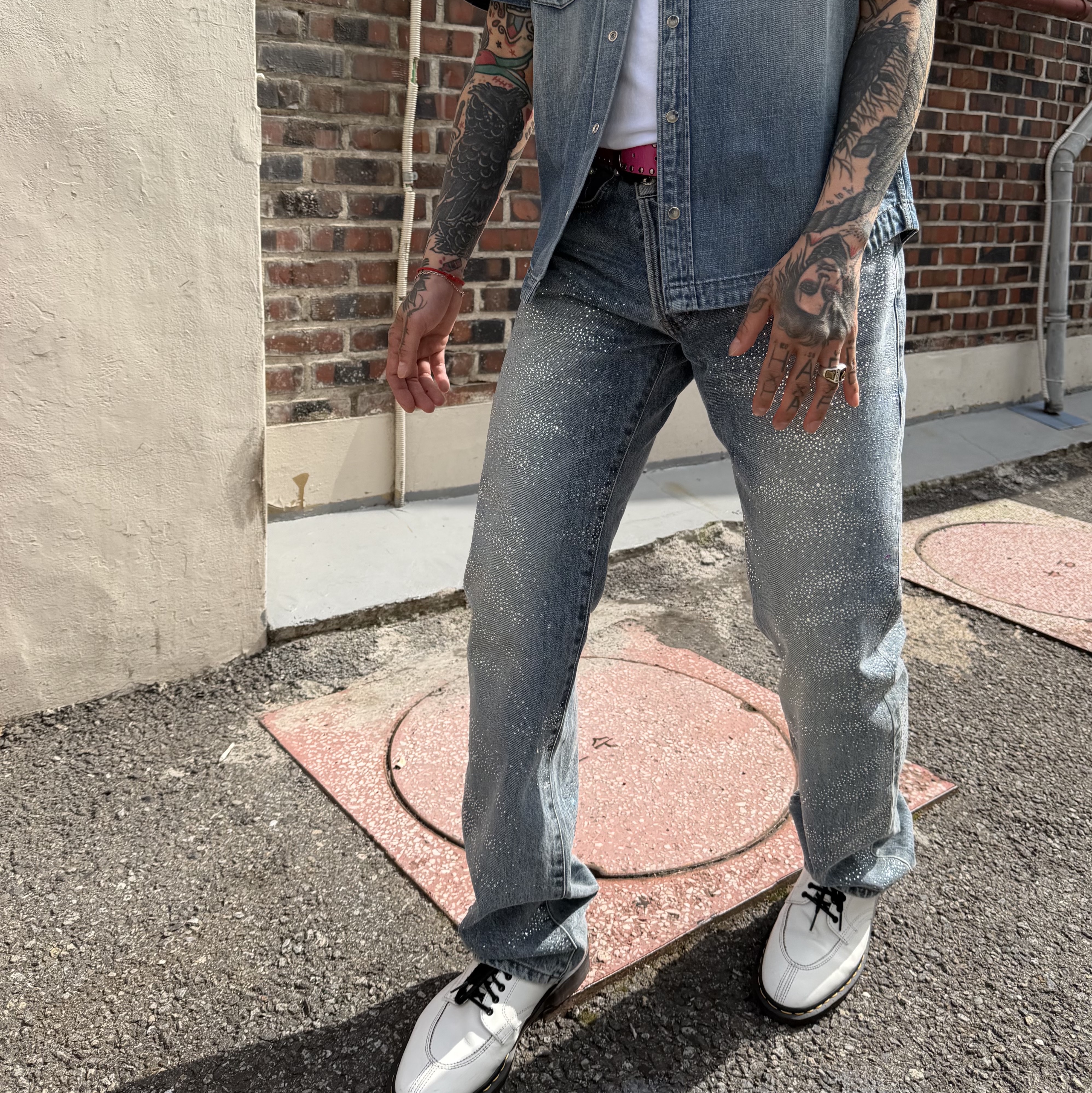 NOFAKESHIT Bust Down PB, Dr. Martens Reeder Wyoming Leather Utility Shoes Black 착용 스타일 - 5