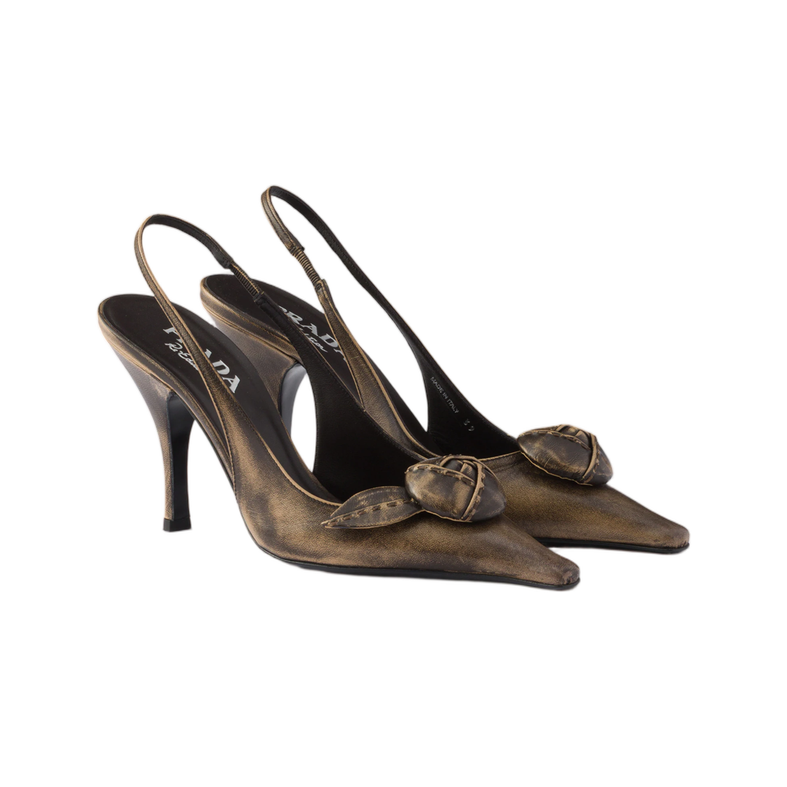 (W) 프라다 레더 슬링백 펌프스 도브 그레이((W) Prada Leather Slingback Pumps Dove Gray) - 2
