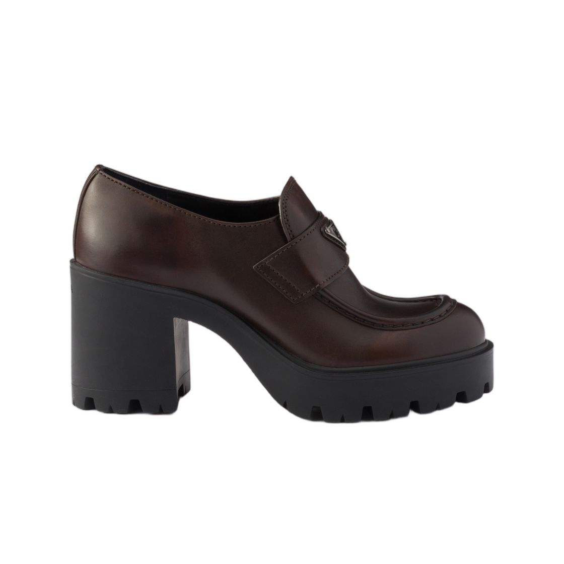 1D563O-3KDP-F0562 (W) Prada Leather Loafers Teak