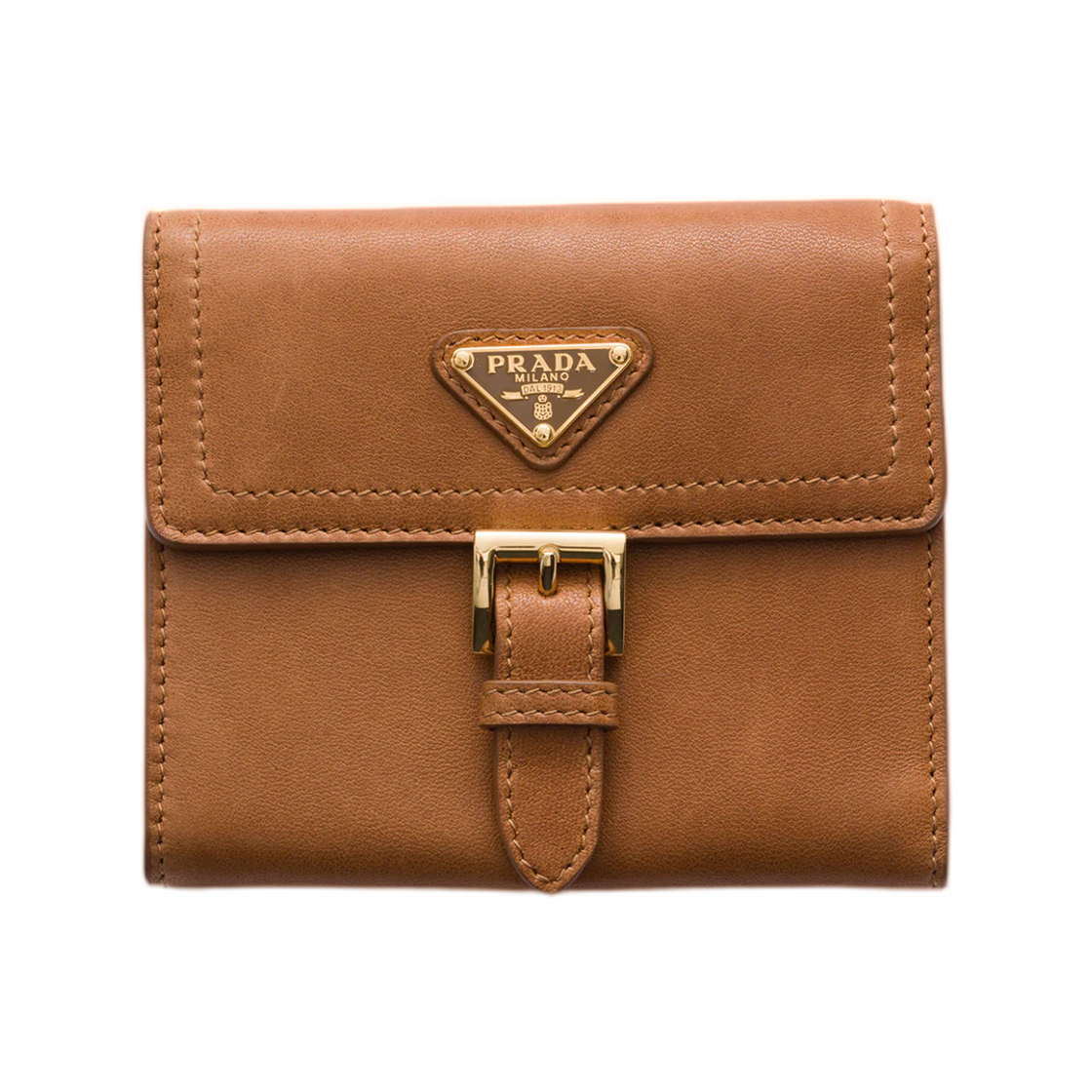 1MH060-2G6Y-F098L Prada Small Nappa Leather Wallet Caramel