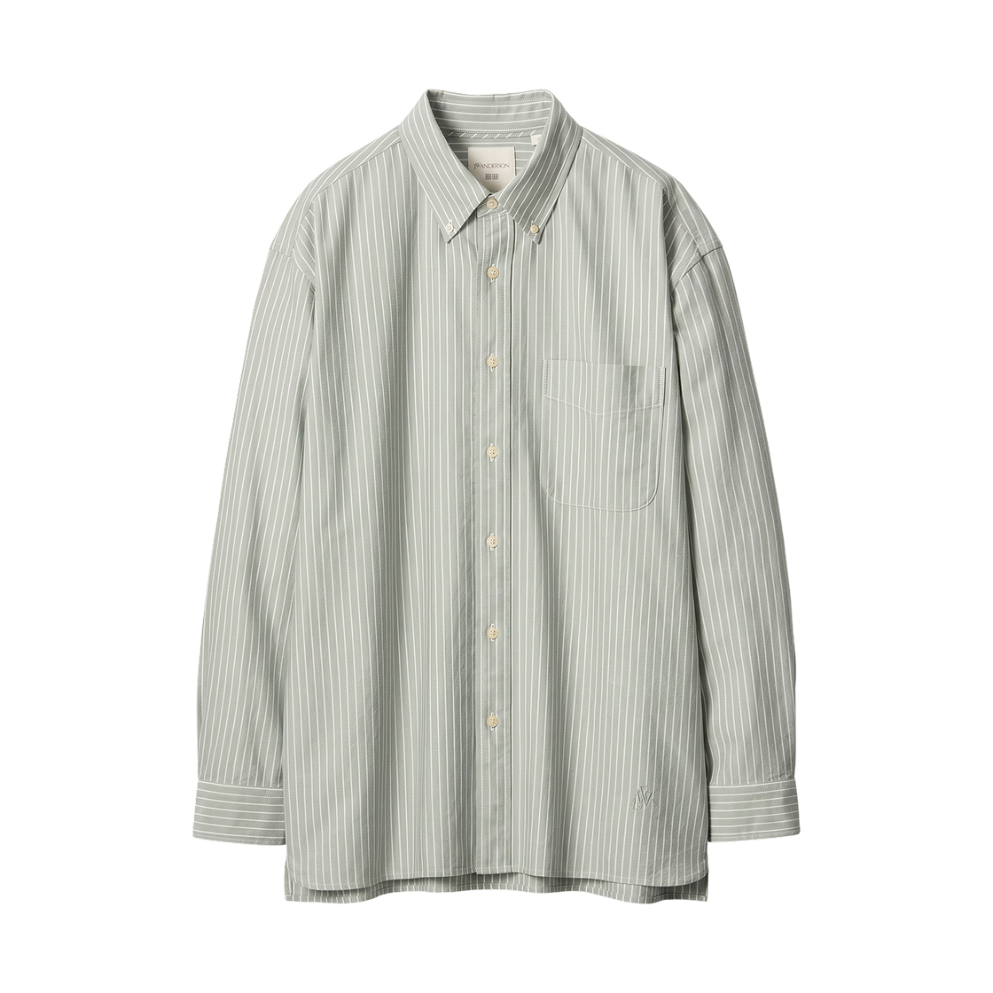 488797-54 Uniqlo x JW Anderson Oxford Oversized Shirt Stripe A Green