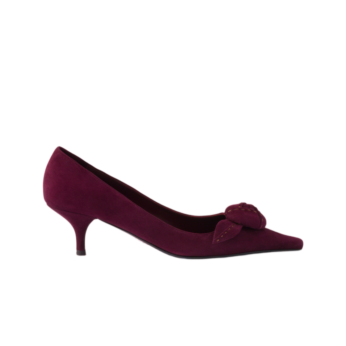 1I714O-008-F0007 (W) Prada Suede Pumps Burgundy