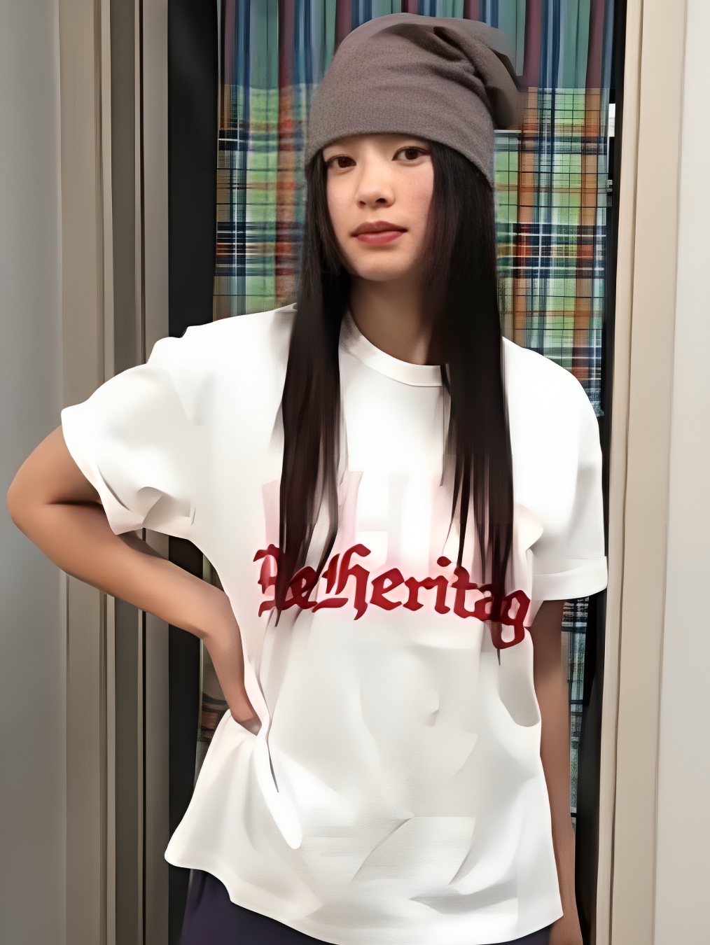 UNIVERSE GARMENT Two Side Print T-Shirt Red 착용 스타일