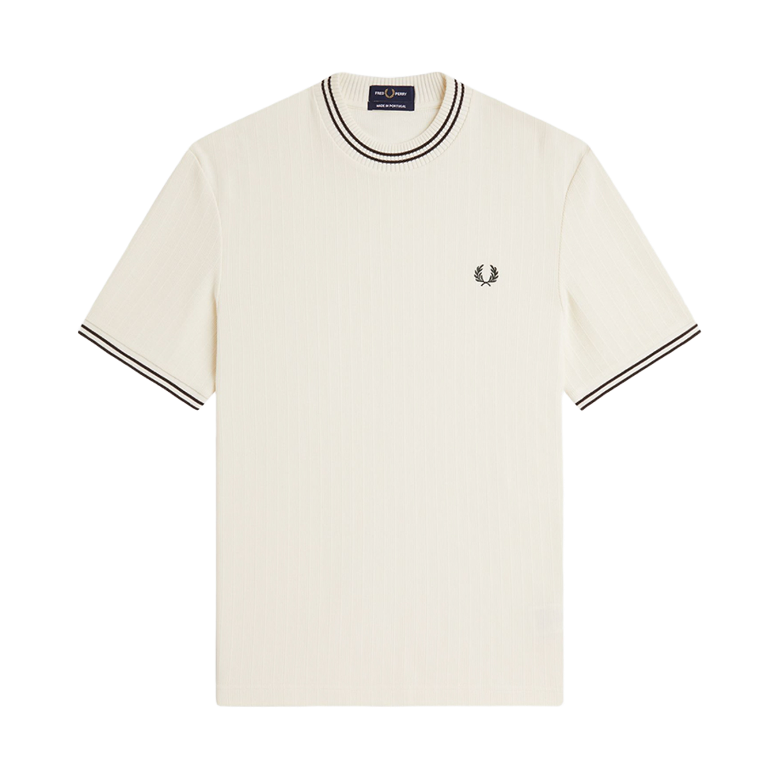 프레드페리 립 저지 티셔츠 에크루(Fred Perry Ribbed Jersey T-Shirt Ecru)