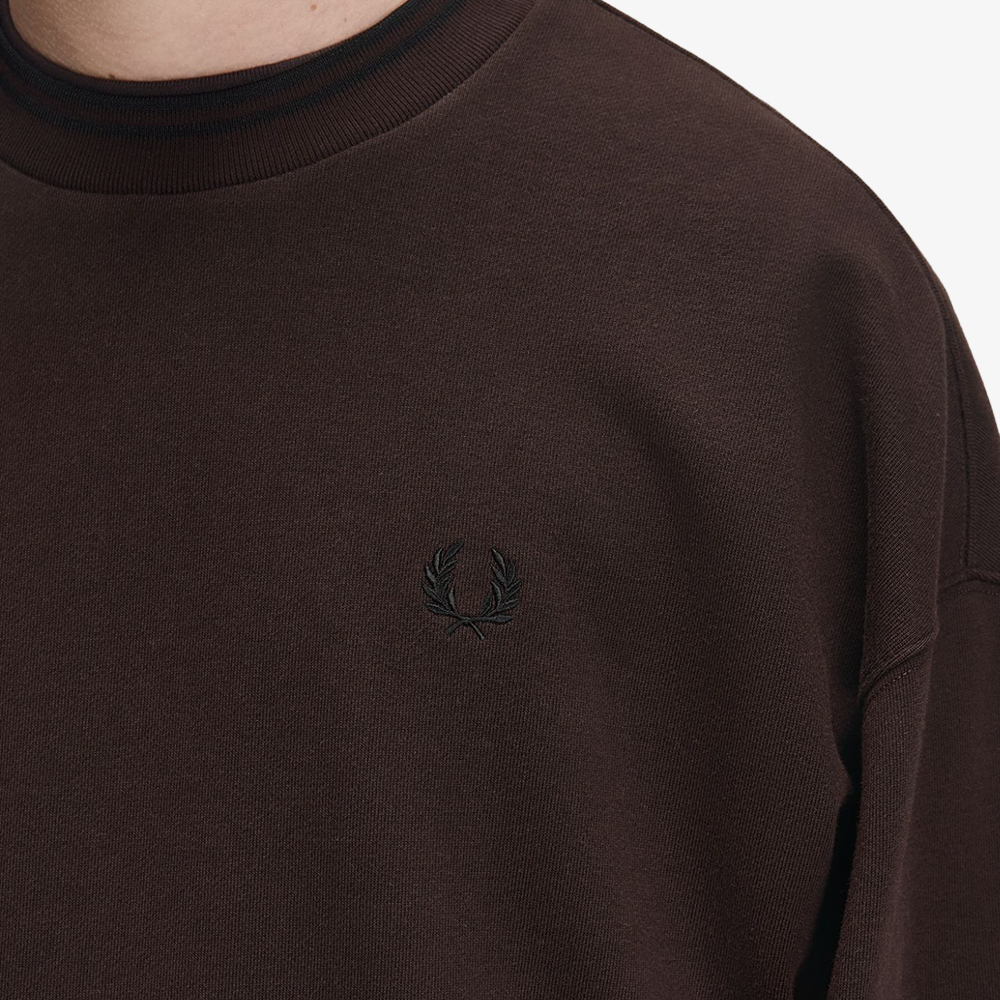 프레드페리 오버사이즈드 팁드 스웻셔츠 리치브라운(Fred Perry Oversized Tipped Sweatshirt Rich Brown) - 5