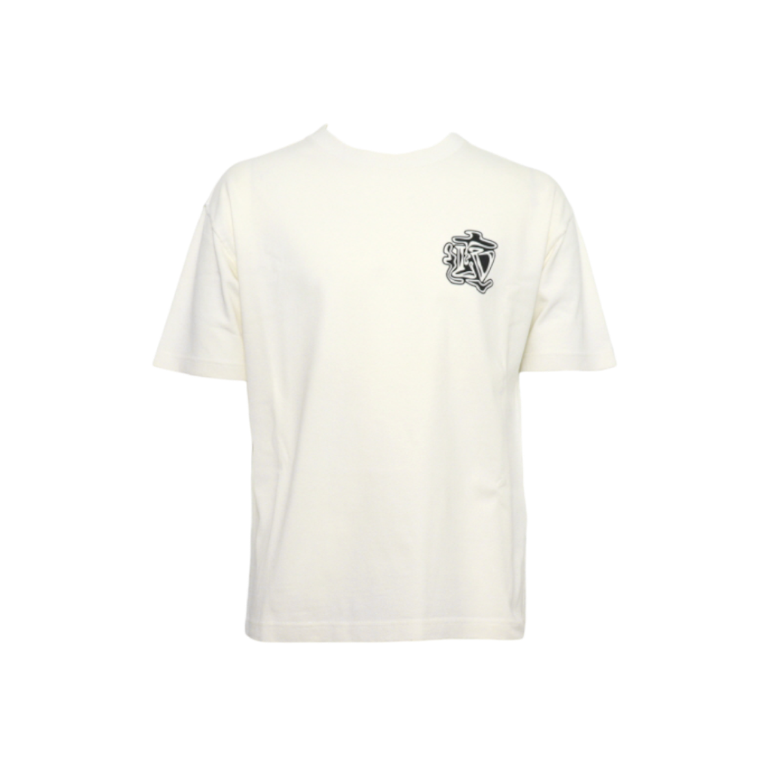 ITTQ8TC6K5IK Louis Vuitton White Cotton Virgil Abloh LV Logo Smoke T-Shirt