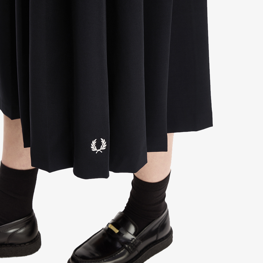 프레드페리 우먼즈 플리츠 미디 스커트 블랙(Fred Perry Womens Pleated Midi Skirt Black) - 5