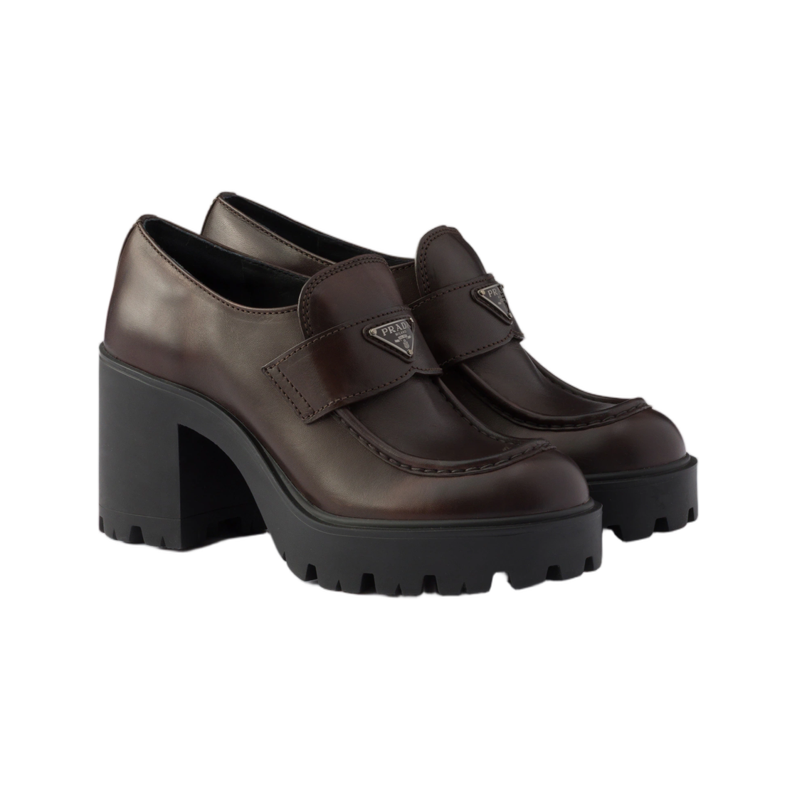 (W) 프라다 레더 로퍼 티크((W) Prada Leather Loafers Teak) - 2