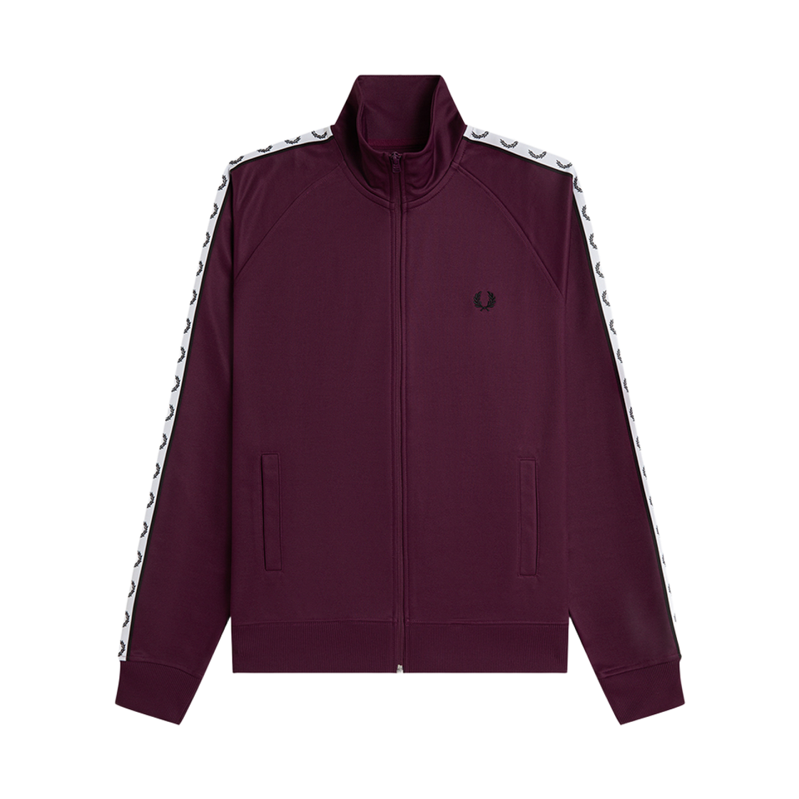 AFPM2G35557-37C Fred Perry Contrast Taped Track Jacket Plum