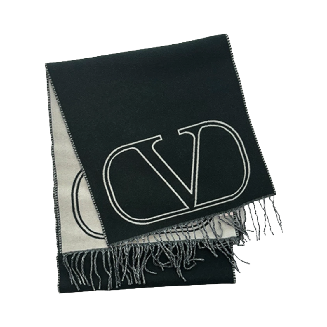 3Y2ER033 KII LQ0 23F [25% 쿠폰] Valentino Vlogo Signature Wool and Cashmere Scarf Green Ivory