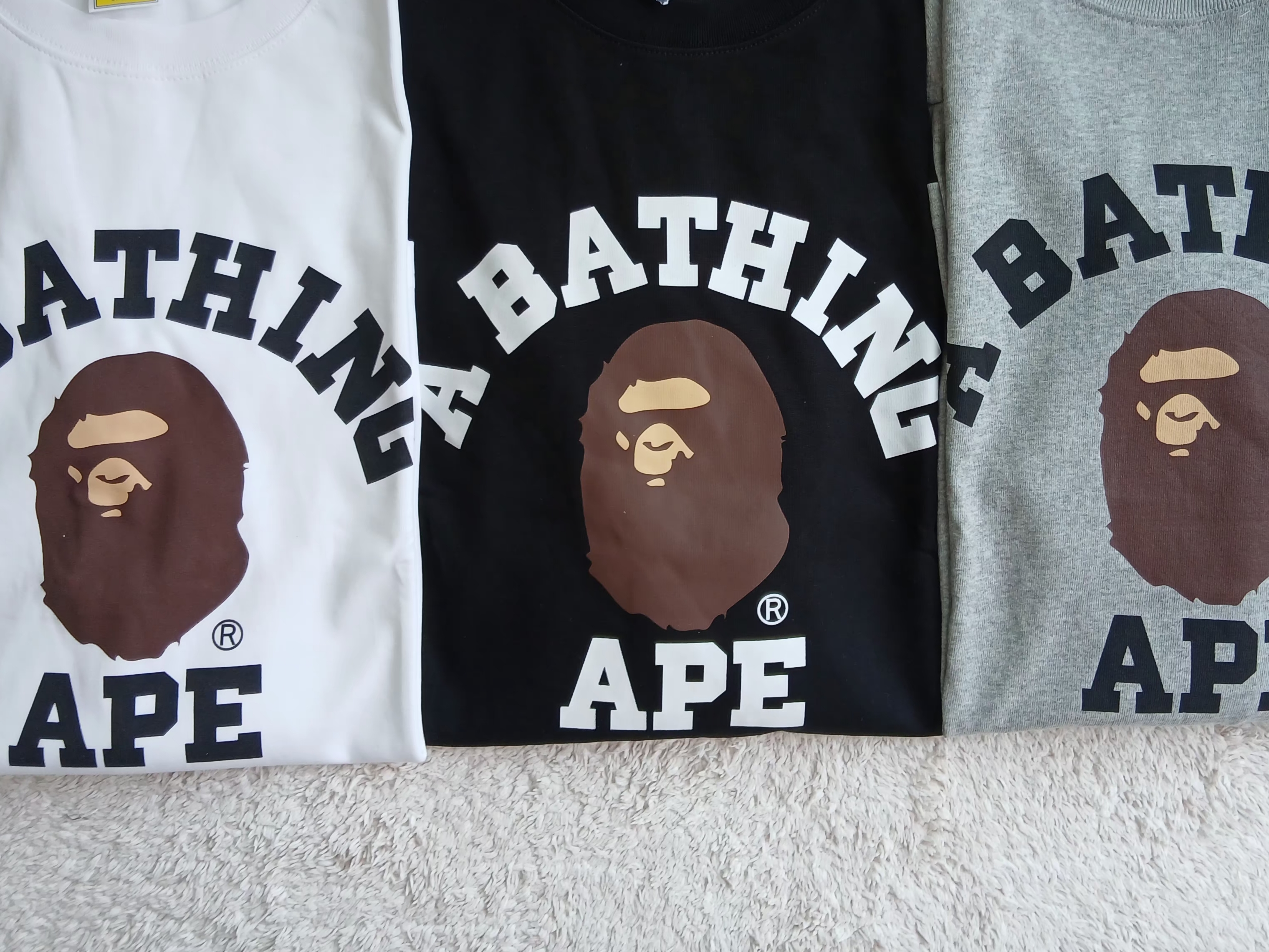 BAPE College L/S T-Shirt White, BAPE College L/S T-Shirt Black 착용 스타일