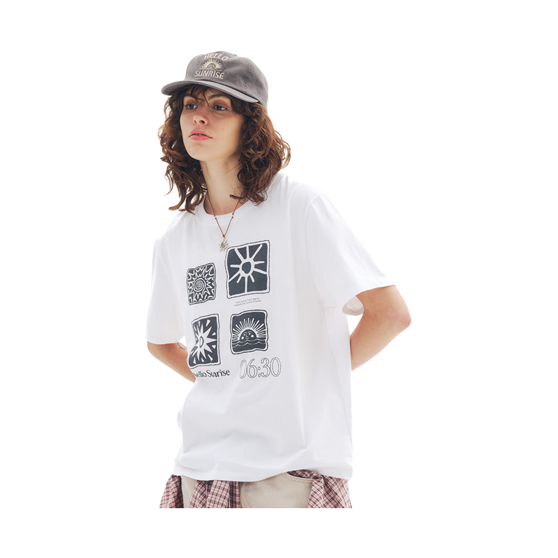 헬로선라이즈 썬 스템프 티셔츠 화이트(Hello Sunrise Sun Stamp Tee_White) - 2
