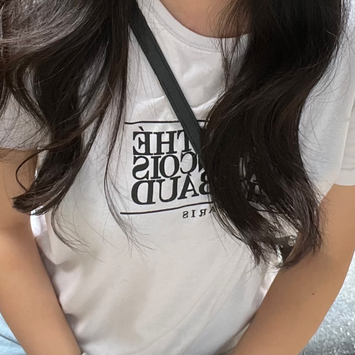 (W) Marithe Francois Girbaud Classic Logo Tee White 착용 스타일
