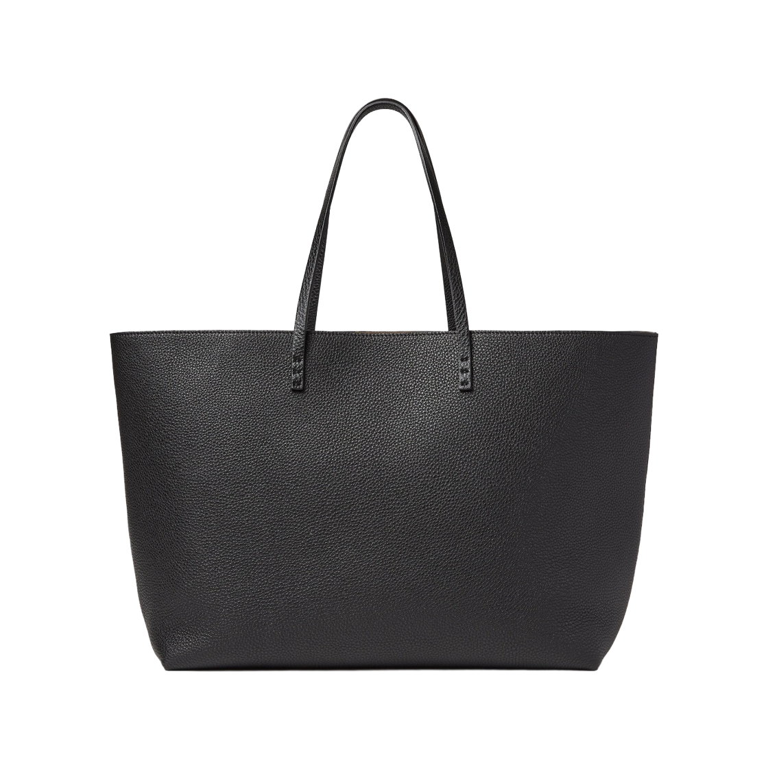 8BH444B1E7F0RQ5 Fendi Medium Roll Cuoio Romano Leather Shopper Black