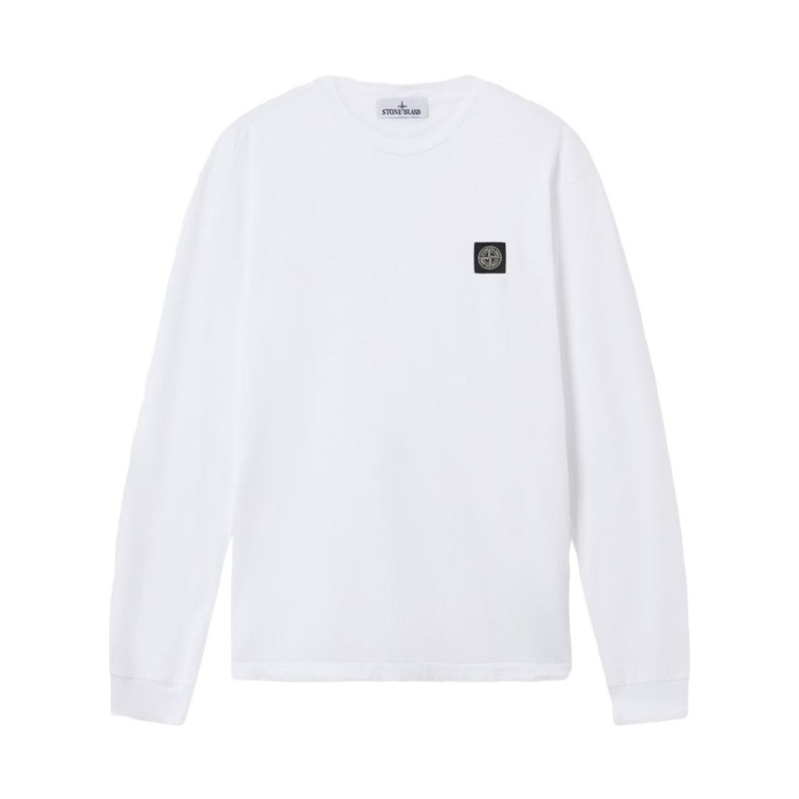 L2S1521000-31S0013-V0001 Stone Island 2100031 60/2 Cotton Jersey Slim-Fit Long Sleeve T-Shirt with Compass Patch White - 26FW