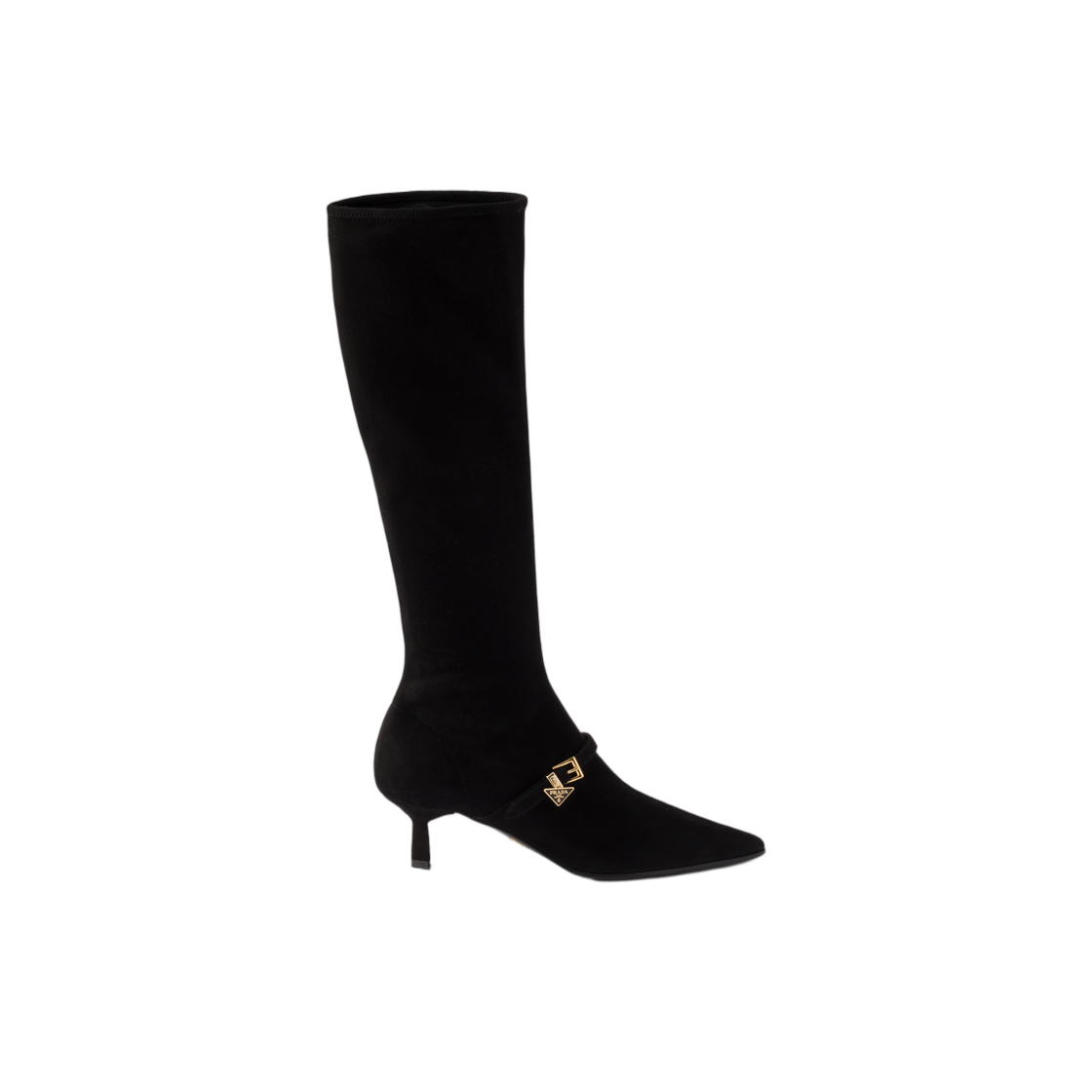 1W649O-L66-F0002 (W) Prada Stretch Suede Boots Black