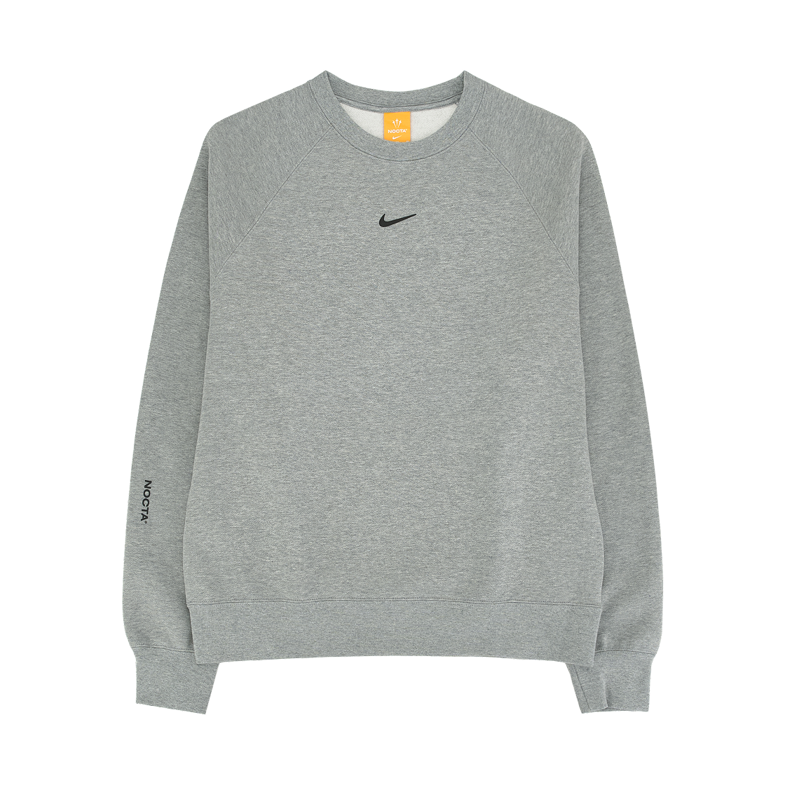 FN8160-063 Nike Nocta Fleece CS Crew Sweatshirt Dark Grey Heather Matte Silver - US/EU