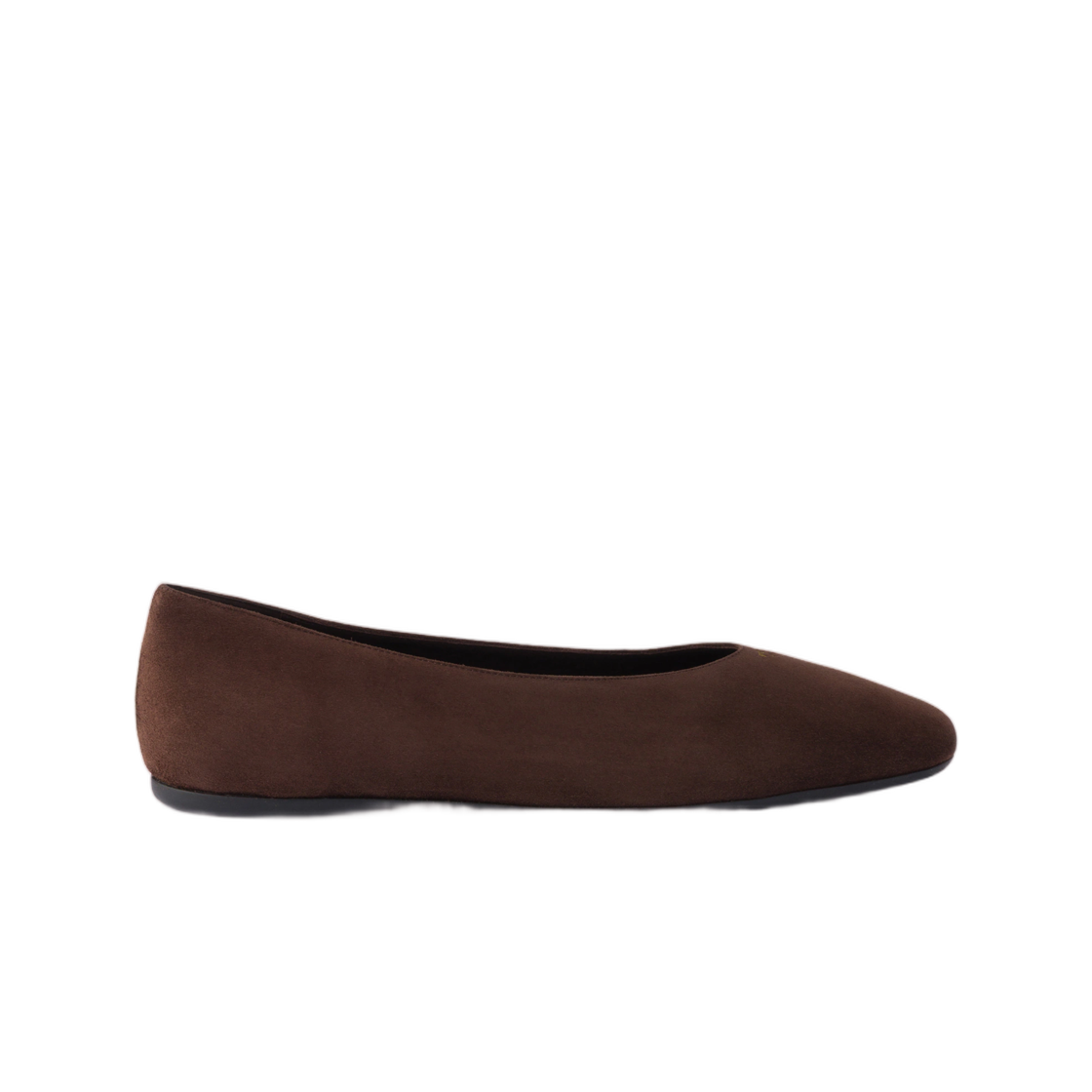 1F522O-103-F0003 (W) Prada Suede Ballerinas Dark Brown