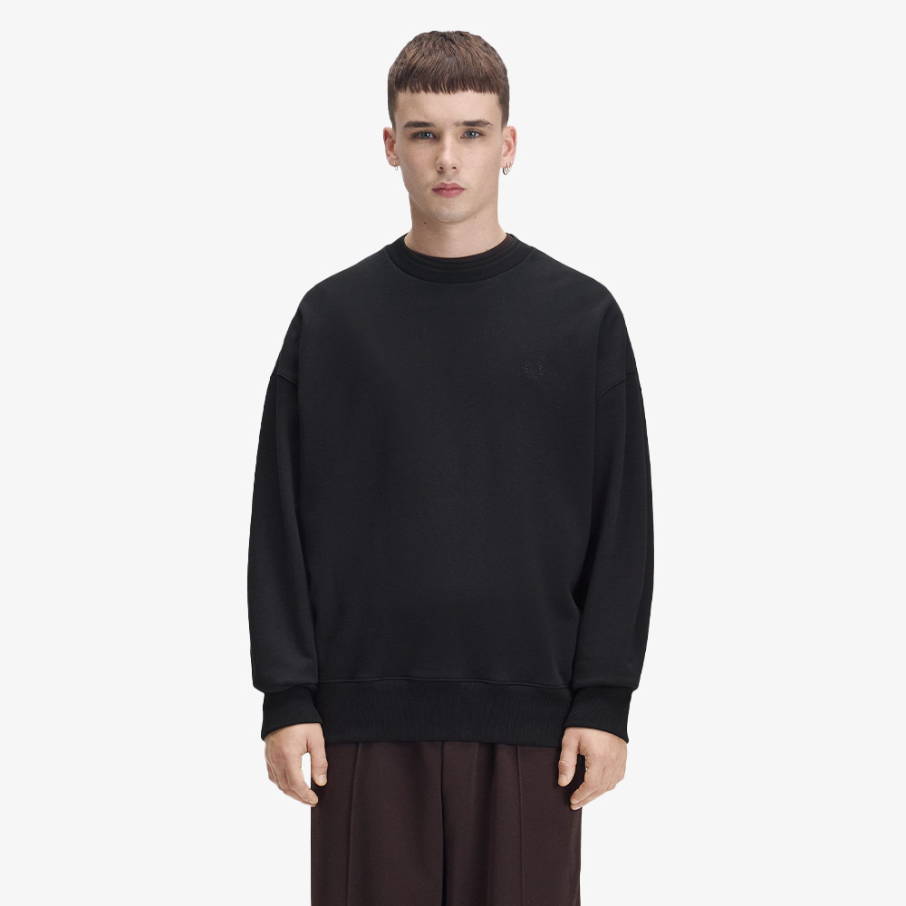 프레드페리 오버사이즈드 팁드 스웻셔츠 블랙(Fred Perry Oversized Tipped Sweatshirt Black) - 2