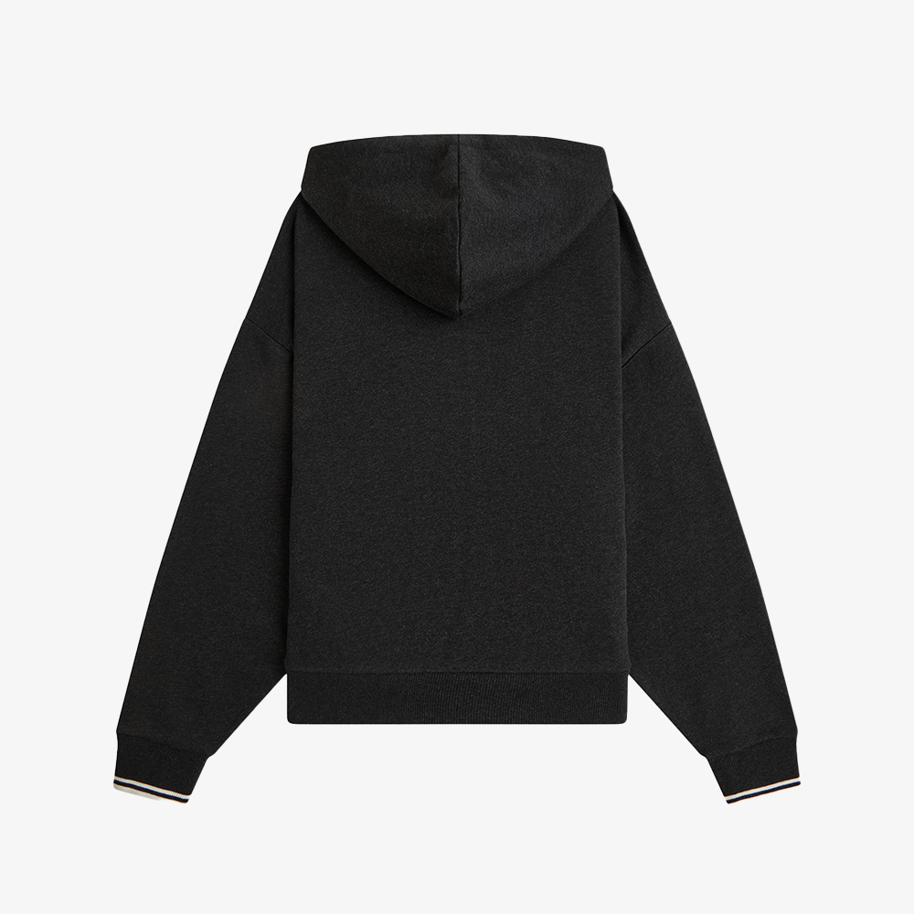 프레드페리 우먼즈 오버사이즈드 후드 집 스루 스웻셔츠 차콜말(Fred Perry Womens Oversized Hooded Zip-Thru Sweatshirt Charcoal Marl) - 6
