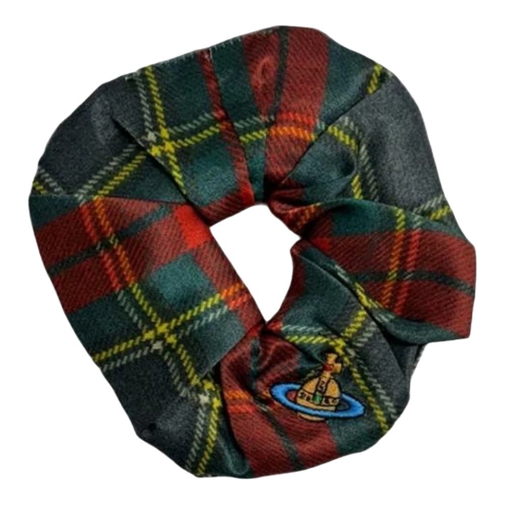 81020021 W01BF M411 [25% 쿠폰] (W) Vivienne Westwood Tartan Printed Scrunch Small Forest Green Red