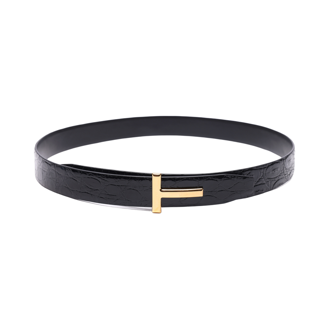 TB224 ECY001G 1N001 23S [25% 쿠폰] Tom Ford Crocodile T Icon Belt Black
