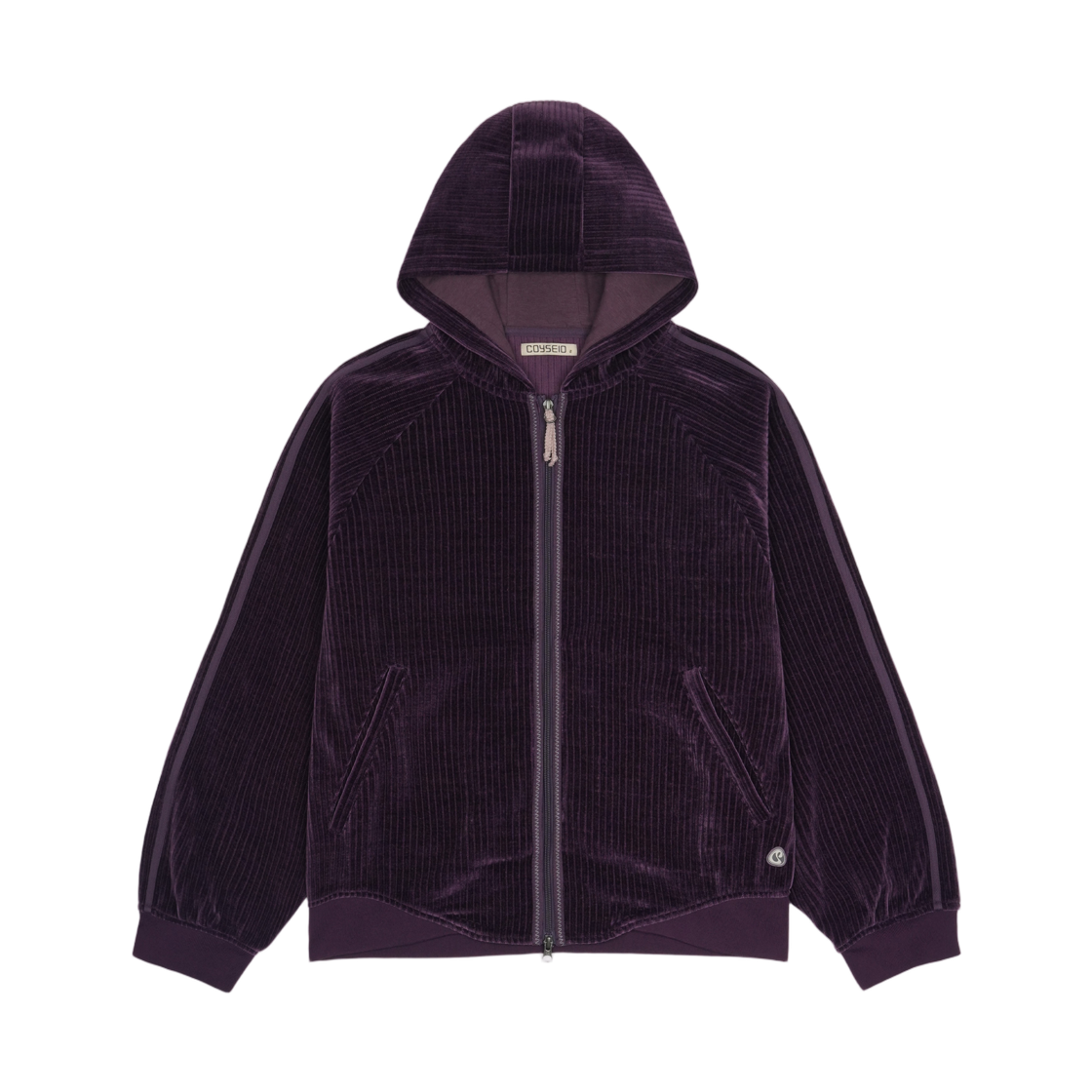 - (W) Coyseio Velour Zip-Up Hoodie Purple