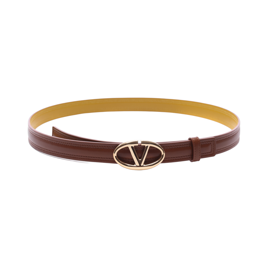 4W0T0SJ0 FZC WTQ 24S [25% 쿠폰] (W) Valentino Bold Vlogo Belt Tobacco Yellow