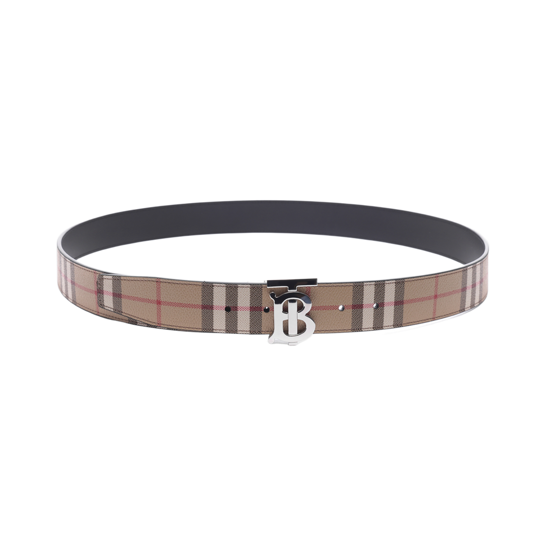 8069853 ARCHIVE BEIGE S [25% 쿠폰] Burberry Reversible Monogram Motif Vintage Check Belt Archive Beige