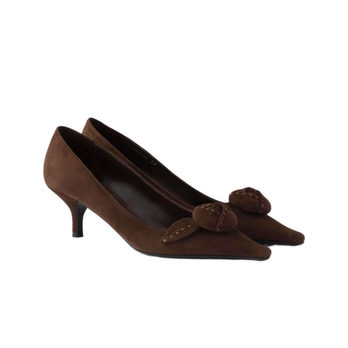 (W) 프라다 스웨이드 펌프스 다크 브라운((W) Prada Suede Pumps Dark Brown) - 2