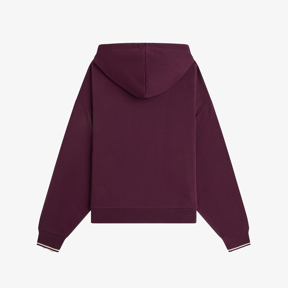 프레드페리 우먼즈 오버사이즈드 후드 집 스루 스웻셔츠 플럼(Fred Perry Womens Oversized Hooded Zip-Thru Sweatshirt Plum) - 6
