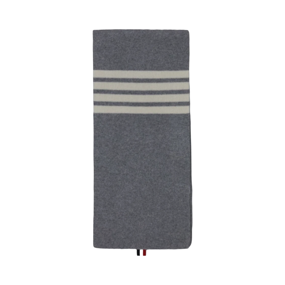 MKS026A 00011 055 24F [25% 쿠폰] Thom Browne Full Needle Rib Knit Cashmere 4-Bar Stripe Scarf Light Grey