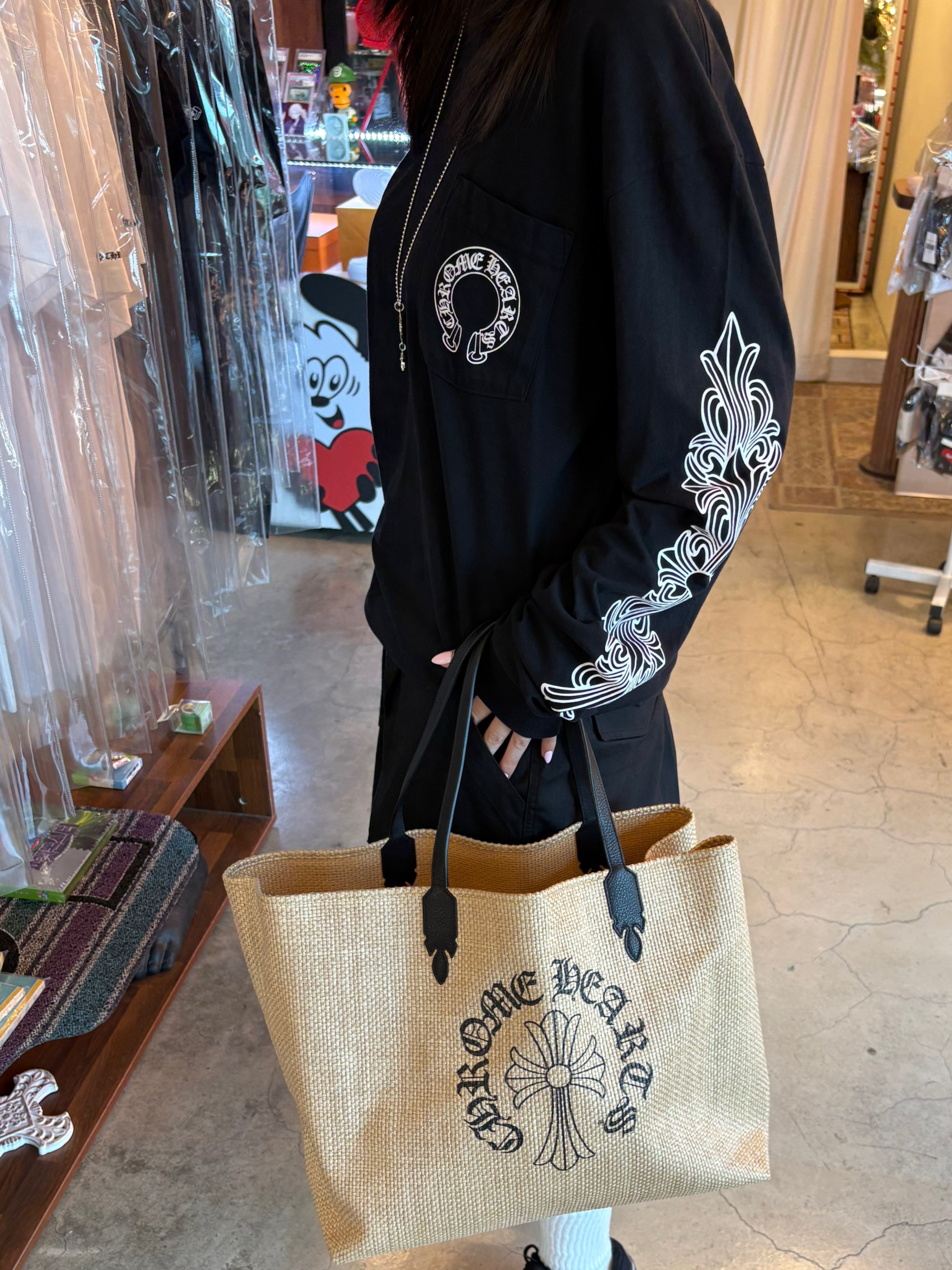 Chrome Hearts Horse Shoe Long Sleeve T-Shirt Black 착용 스타일 - 4