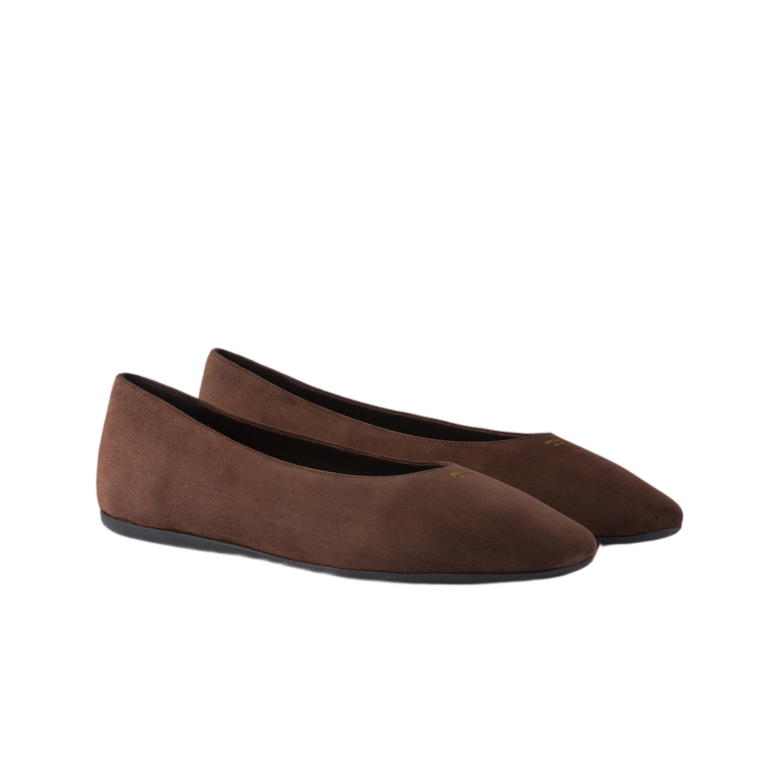 (W) 프라다 스웨이드 발레리나 다크 브라운((W) Prada Suede Ballerinas Dark Brown) - 2
