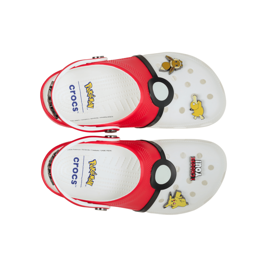 크록스 x 포켓몬 몬스터볼 클래식 클로그 화이트 레드(Crocs x Pokemon Poke Ball Classic Clog White Red) - 2