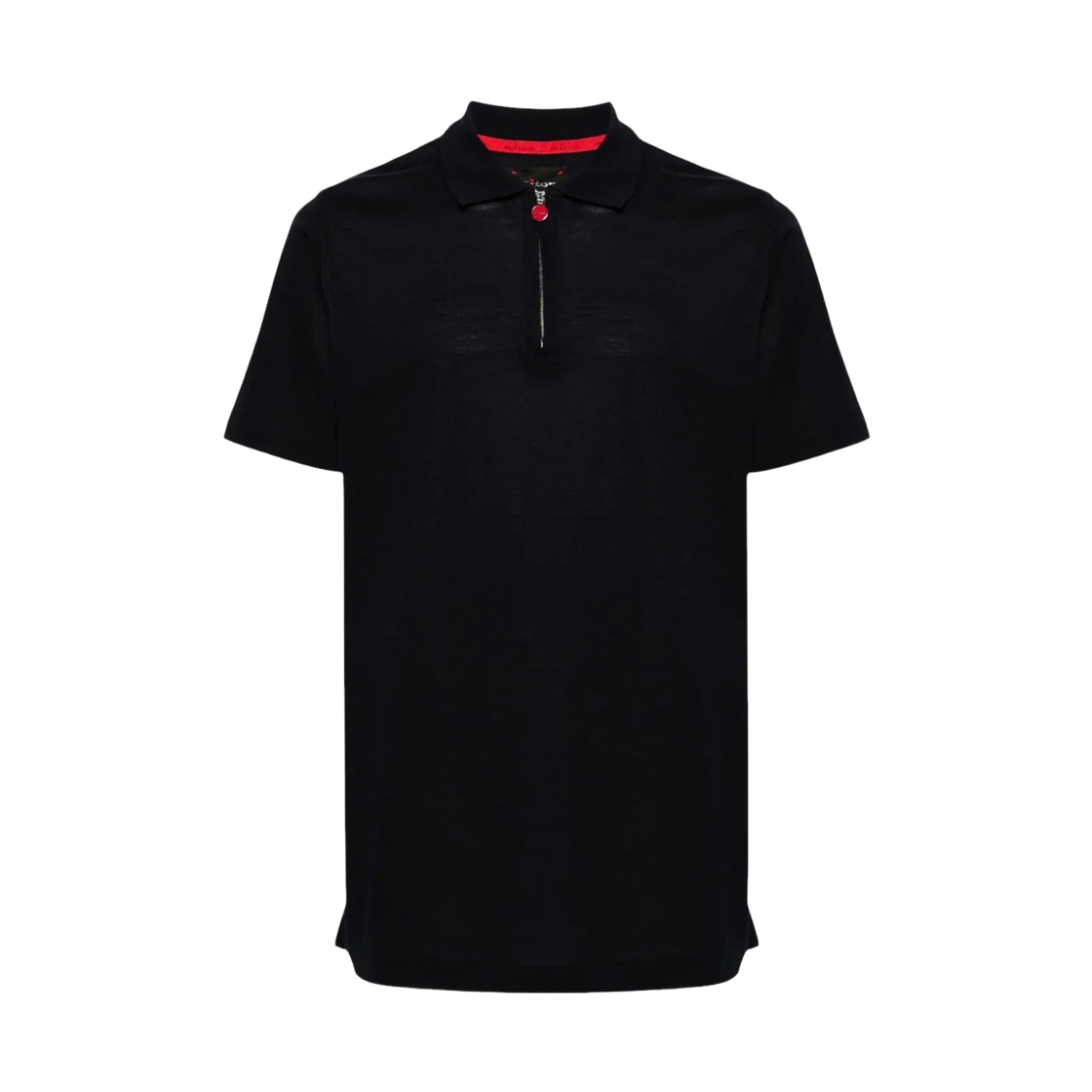 UMK1171K4 Kiton Short Sleeve Half Zip Polo Shirt Navy Blue