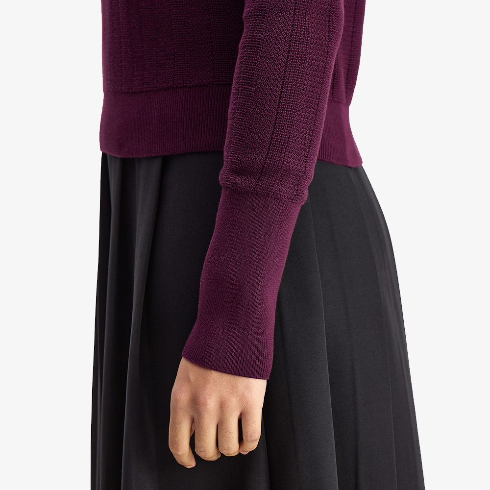 프레드페리 우먼즈 텍스쳐드 니트 셔츠 플럼(Fred Perry Womens Textured Knitted Shirt Plum) - 5