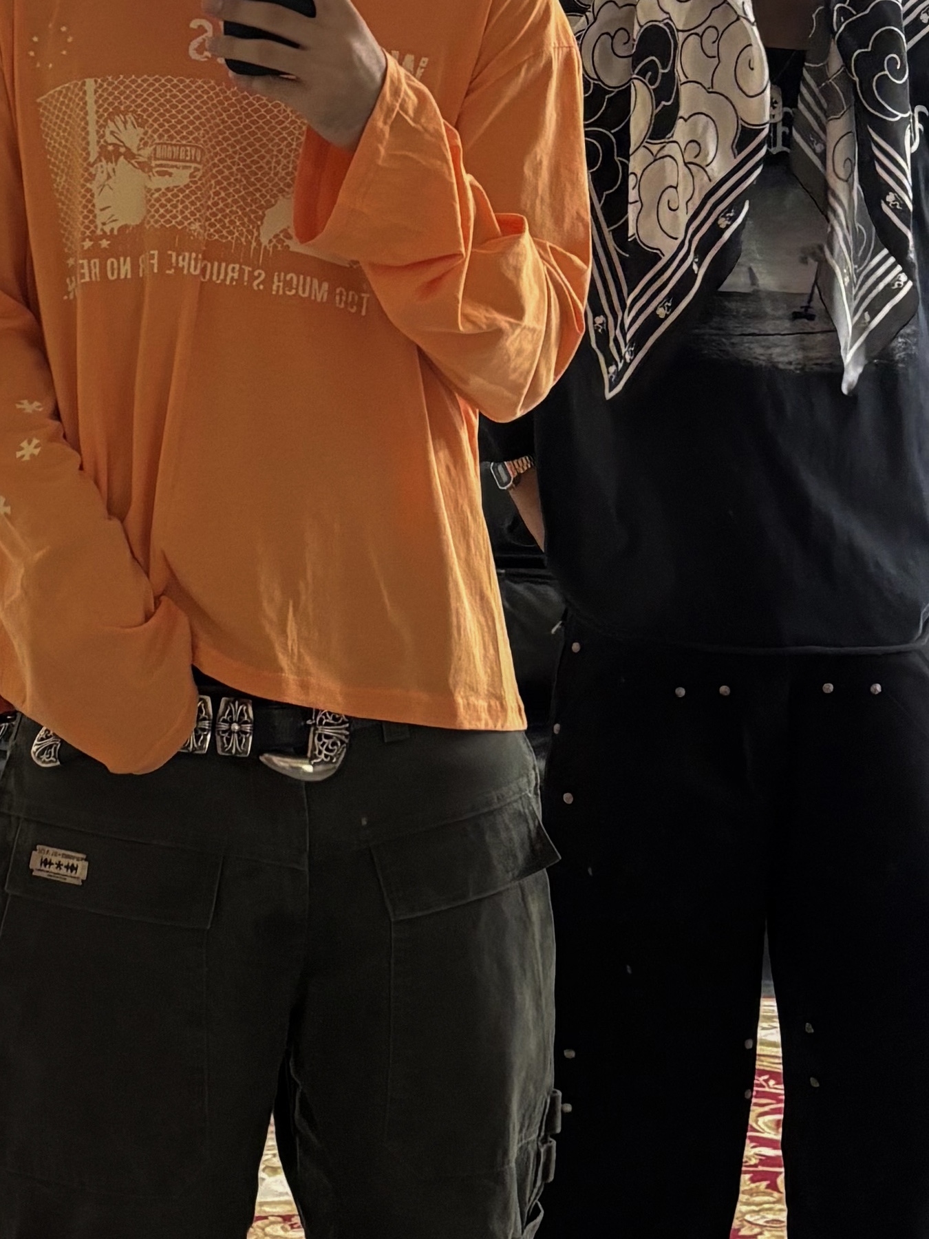 Wapworks Airflow Light Long Sleeve Orange, Chrome Hearts CH Hollywood Trucker Hat Camo 착용 스타일 - 4